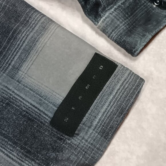 Stampd Plaid Cropped Sherpa Jacket • Blue/Grey Micro Sherpa • Oversized - Picture 8 of 15